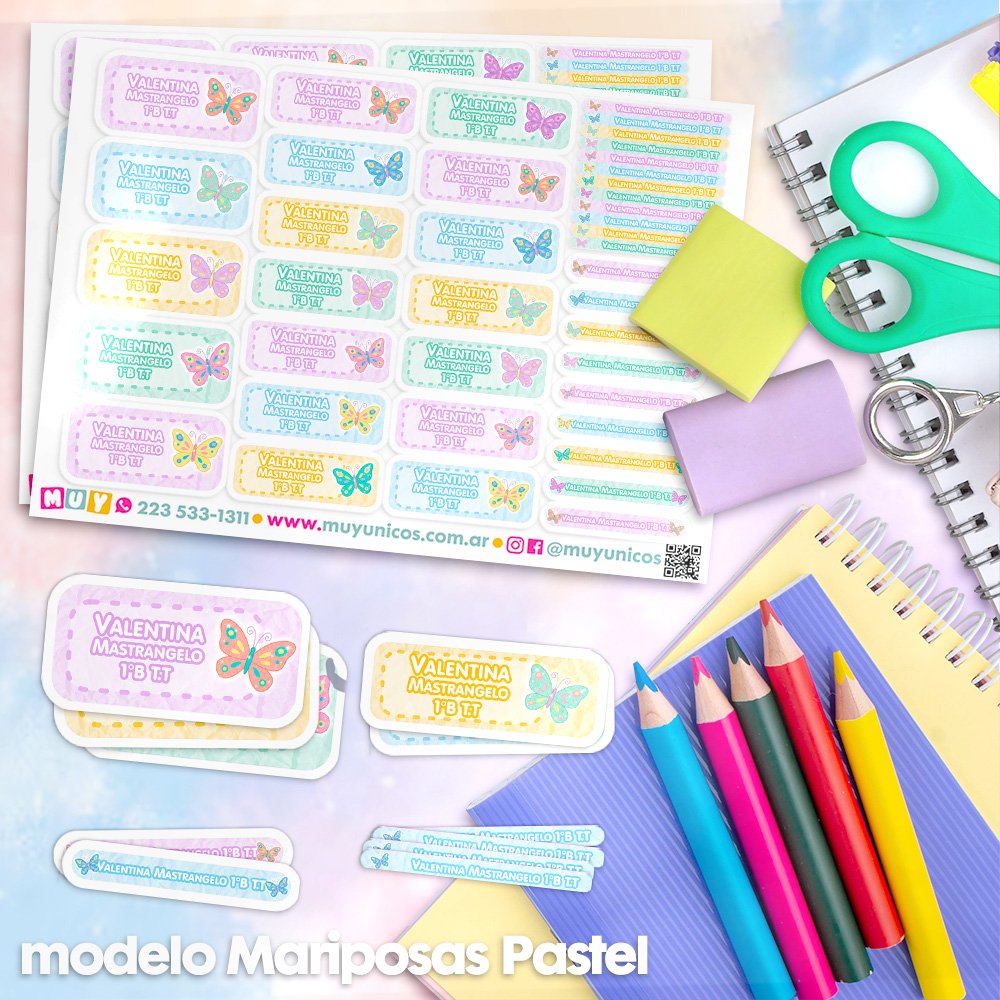 Mariposas Pastel - Etiquetas Personalizadas - Imagen 3