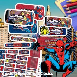 Spiderman Clásico - Etiquetas Personalizadas