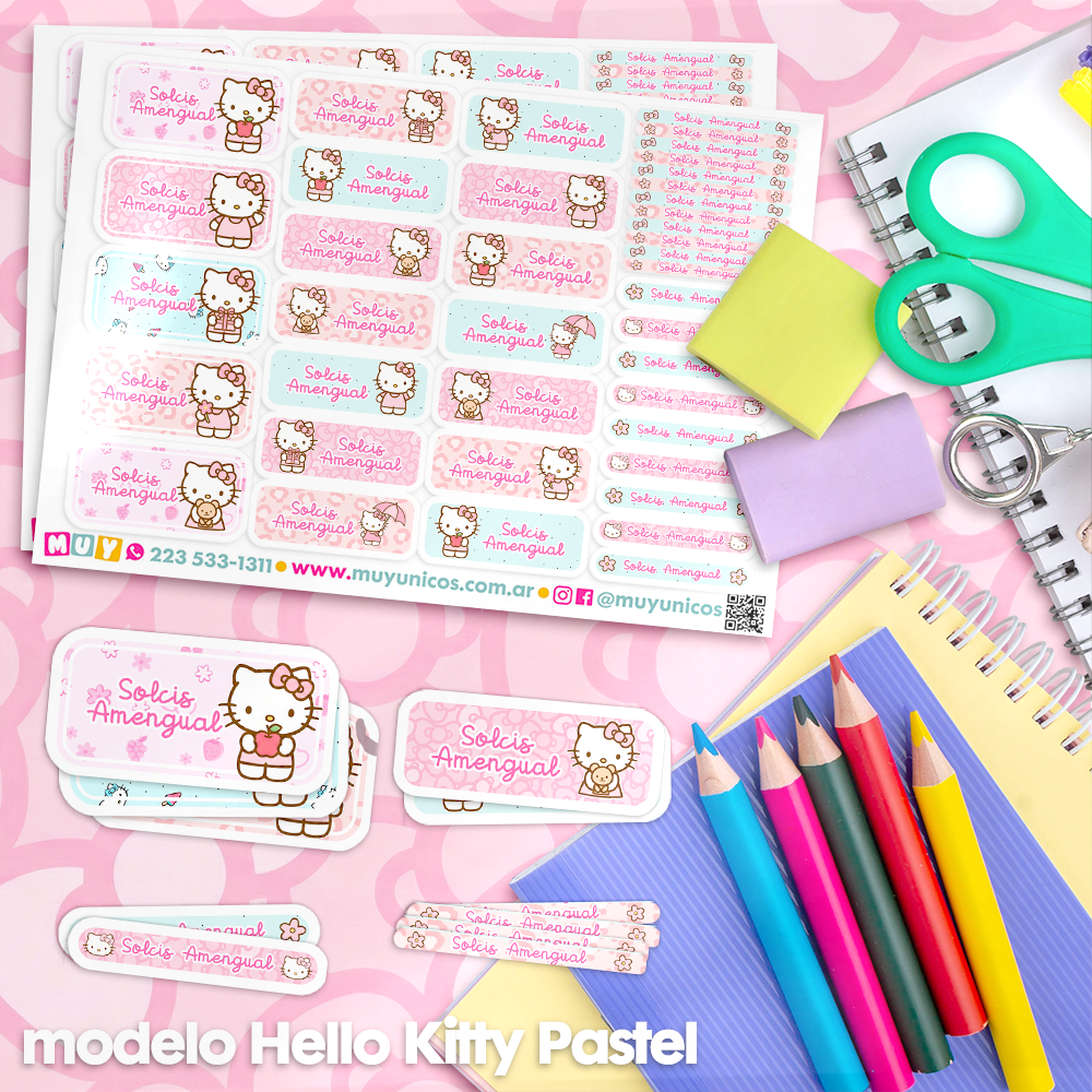 Hello Kitty Pastel - Etiquetas Personalizadas - Imagen 3