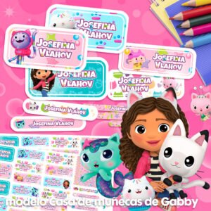 La casa de muñecas de Gabby - Etiquetas Personalizadas